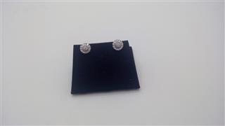 Gold-Diamond Earrings DIAMOND 23 Diamonds .023 Carat T.W. 14K White Gold 1.8g
